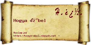 Hogya Ábel névjegykártya